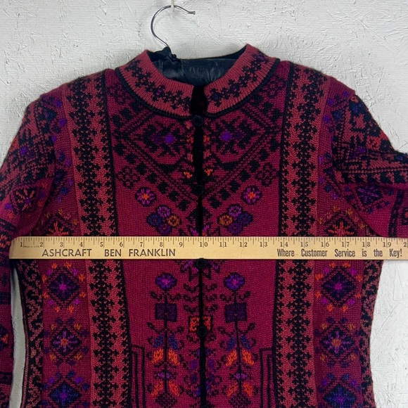 Dakota Cardigan 100% Alpaca Hand Loomed in Bolivia Women’s Size S Button Closure - Picture 2 of 10